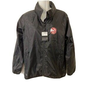 Stormtech Windbreaker Rain Jacket Womens Size L Black Atlanta hawks Hooded